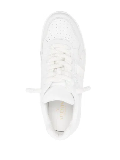 Shop Valentino Men's Ivory White Sneaker With Signature Stud Detailing And Flatform Sole