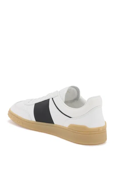 Shop Valentino Men's Nappa Leather Upvillage Sneakers With Iconic Contrasting Side Band In Multicolor