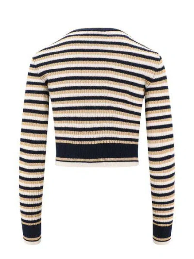 Shop Valentino Multicolor Striped Wool And Lurex Jumper For Women In Gold