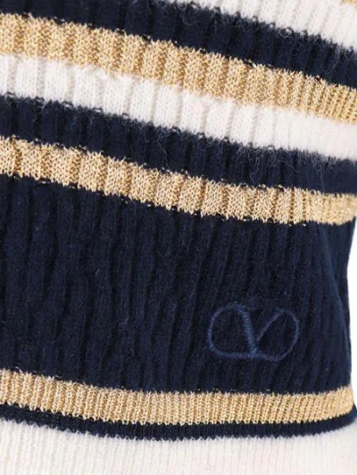 Shop Valentino Multicolor Striped Wool And Lurex Jumper For Women In Gold