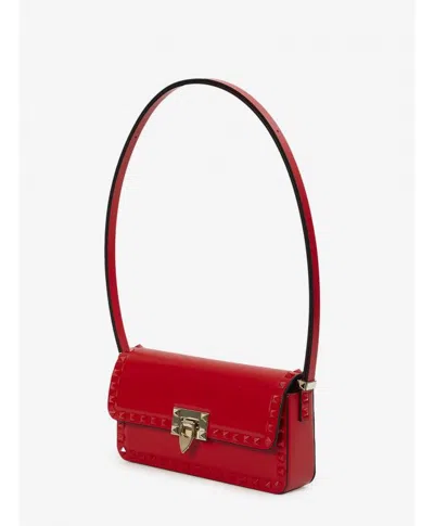 Shop Valentino Rockstud23 Shoulder Bag In Fiery Red Calfskin