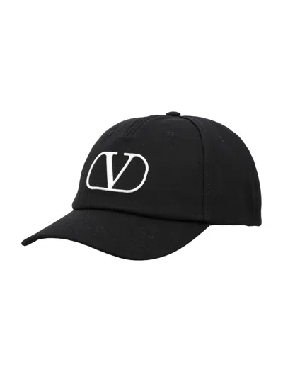 Shop Valentino Signature Vlogo Baseball Cap For Men In Black