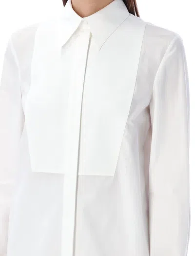 Shop Valentino Women's Tuxedo Shirt In Bianco Ottico By  Garavani In Bianco_ottico