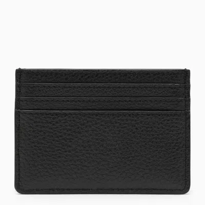 Shop Valentino V Logo Black Leather Card Holder For Women