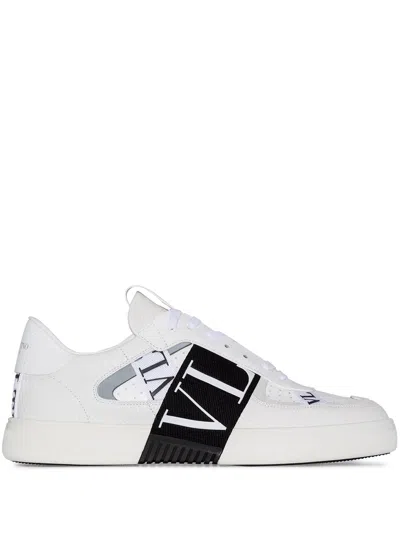 Shop Valentino White Low-top Leather Sneakers For Men