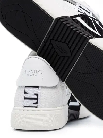 Shop Valentino White Low-top Leather Sneakers For Men