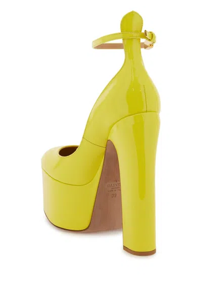 Shop Valentino Yellow Patent Leather Platform Pumps For Women