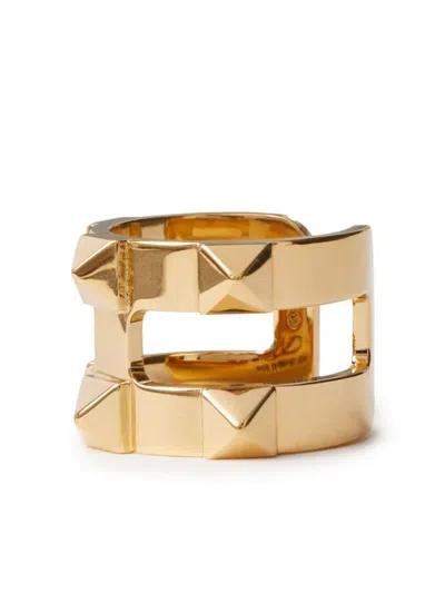 Shop Valentino Gold Rockstud Ring For Women