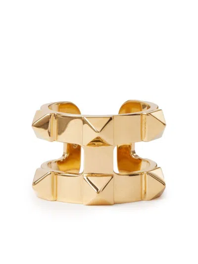 Shop Valentino Gold Rockstud Ring For Women