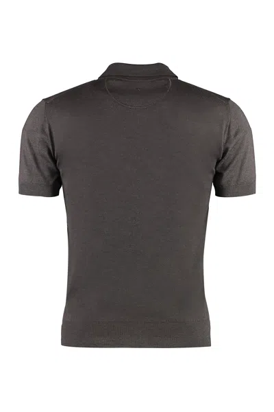 Shop Valentino Luxurious Men's Cashmere And Silk Polo Shirt In Brown