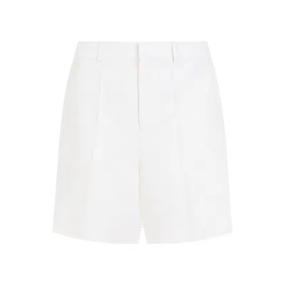 Shop Valentino Luxurious Wool And Silk Blend Men's Shorts In Beige For Ss24