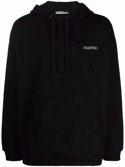 Shop Valentino Men's Floral Print Sweatshirt For Fall/winter 2024 In Black