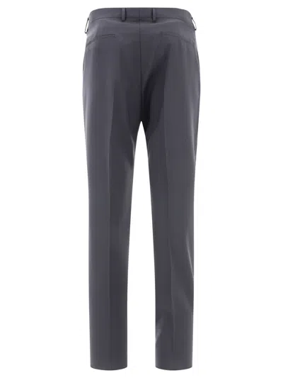 Shop Valentino Men's Grey Wool Tailored Trousers For Ss24