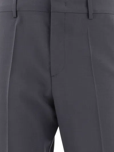 Shop Valentino Men's Grey Wool Tailored Trousers For Ss24