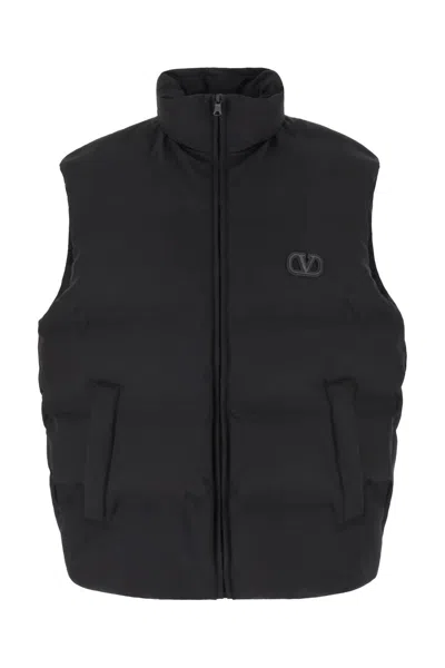 Shop Valentino Men's Nero Signature V-logo Vest For Ss24 In Black