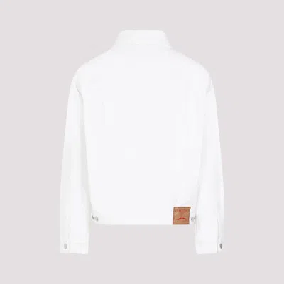 Shop Valentino Men's White Denim Jacket For Ss24