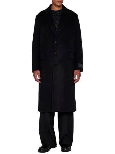 Shop Valentino Mens Single-breasted Wool Blend Jacket In Black For Fw24