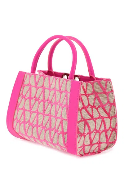 Shop Valentino Natpink Vlogo Tote Handbag In Pink