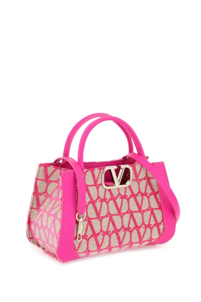 Shop Valentino Natpink Vlogo Tote Handbag In Pink
