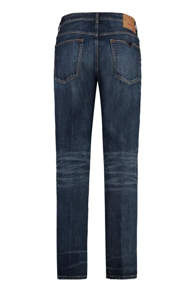 Shop Valentino Stylish Blue Carrot-fit Jeans For Men In Denim
