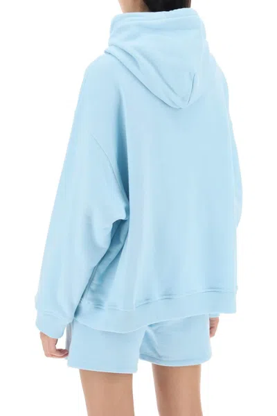 Shop Versace 1978 Re-edition Logo Hooded Sweatshirt In Light Blue For Women