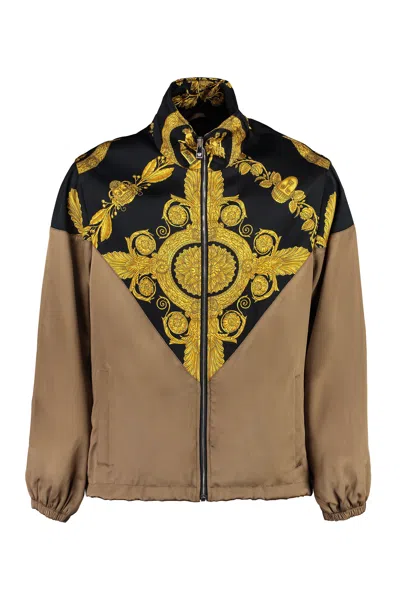 Shop Versace Baroque Print Techno Fabric Jacket For Men In Multicolor