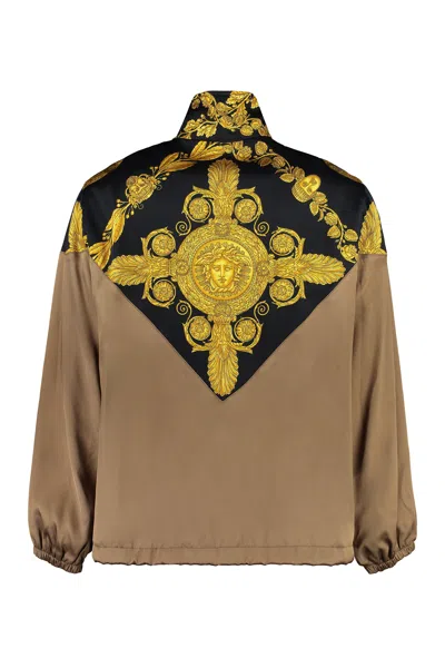 Shop Versace Baroque Print Techno Fabric Jacket For Men In Multicolor