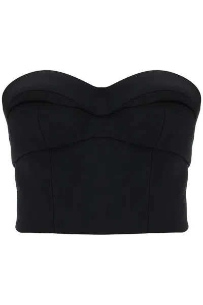 Shop Versace Black Padded Cup Bustier Crop Top For Women
