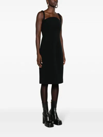Shop Versace Black Sleek Satin Dress