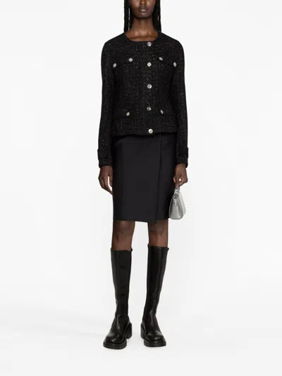 Shop Versace Black Tweed Jacket For Women