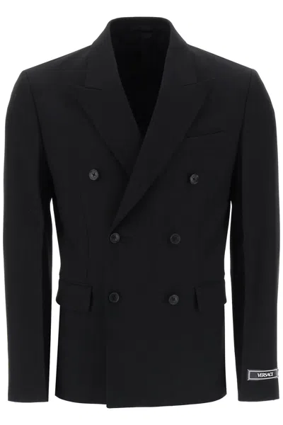 Shop Versace Black Wool Tailoring Jacket For Men