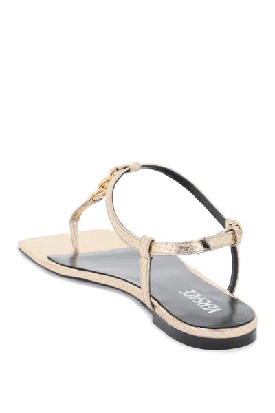 Shop Versace Champagne Sandals For Women In Beige