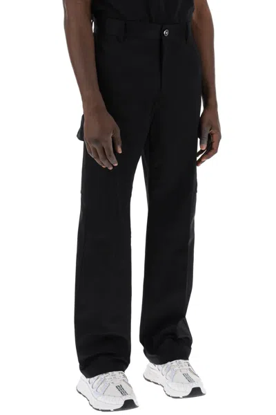 Shop Versace Cargo Pants In Cotton Gabardine For Men In Black