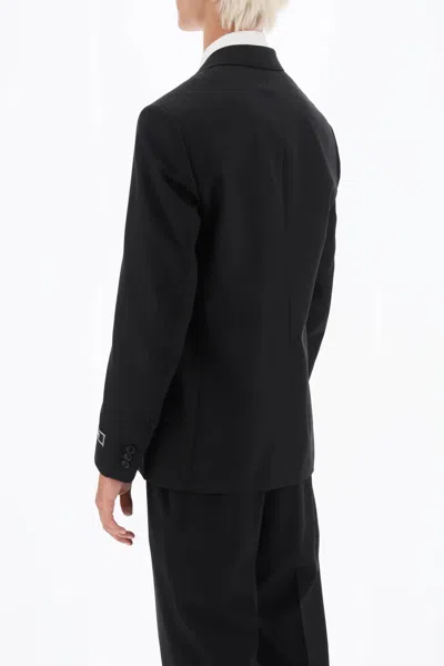 Shop Versace Classic Black Wool Single-breasted Blazer For Men