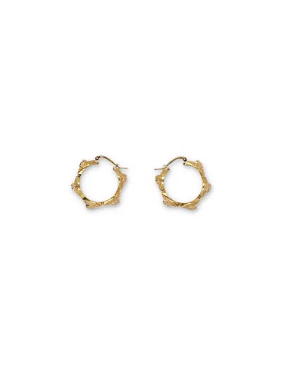 Shop Versace Grecian Gold Hoop Earrings With Medusa Emblem For Women