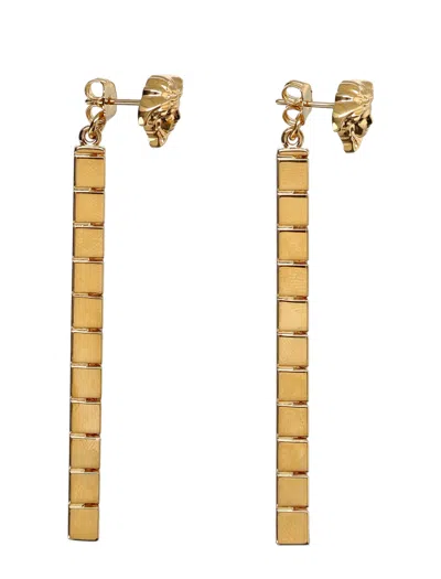 Shop Versace Greek-inspired Drop Earrings For Women In Gold
