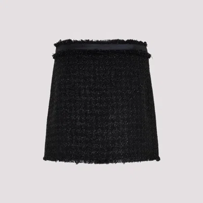 Shop Versace Luxurious Black Wool Blend Skirt For Women