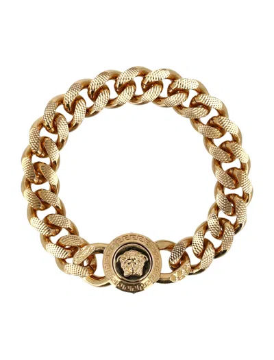 Shop Versace Vintage Gold Medusa Chain Bracelet For Men