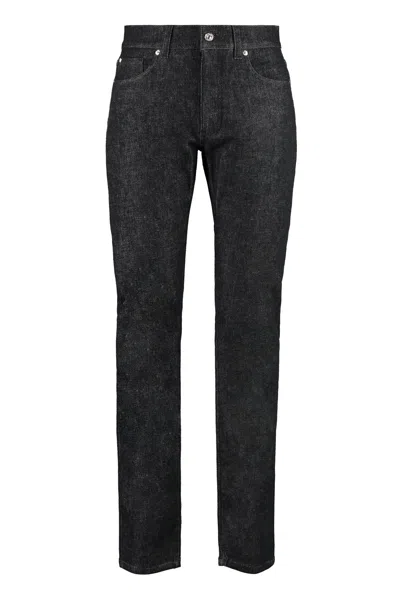 Shop Versace Men's Black 5-pocket Slim Fit Jeans For Spring/summer '24