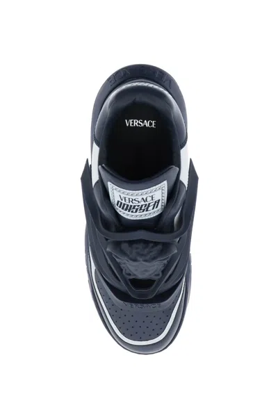 Shop Versace Odissea Leather Slip-on Sneaker For Men In Multicolor