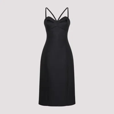 Shop Versace Sculptural Cocktail Dress | Wool & Silk Blend | Fw23 In Black