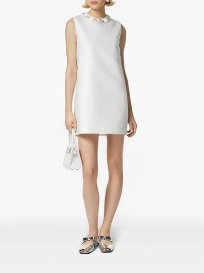 Shop Versace White Beaded Mini Dress For Women