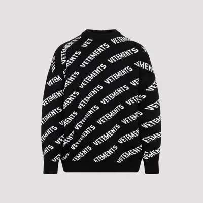 Shop Vetements Black Monogram Sweater For Men