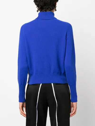 Shop Victoria Beckham Navy Fine Knit Roll Neck Jumper For Women In Blue