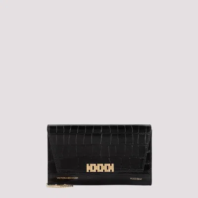 Shop Victoria Beckham Crocodile-embossed Leather Wallet On Chain For Women In Black