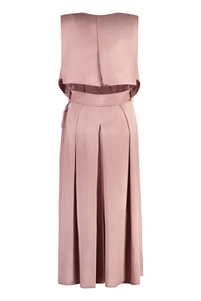 Shop Victoria Beckham Pink Midi Dress With Belt For Women