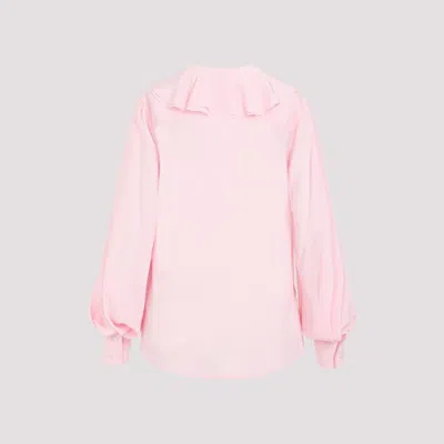 Shop Victoria Beckham Romantic Silk Blouse In Pink & Purple For Women