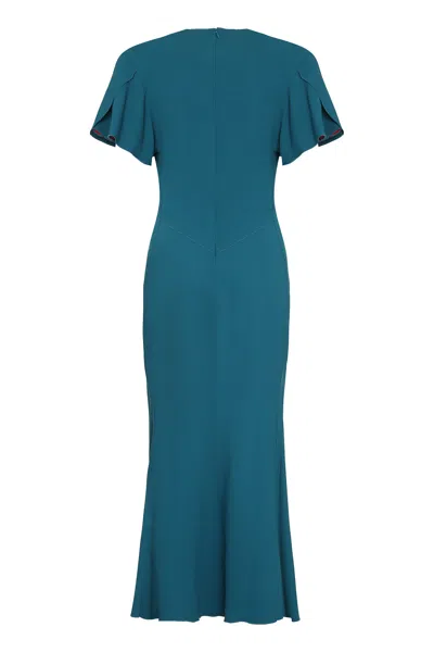 Shop Victoria Beckham Turquoise Stretch Viscose Dress For Women – Ss24 Collection