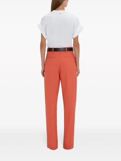 Shop Victoria Beckham Yellow And Orange Single Pleat Trousers For Women