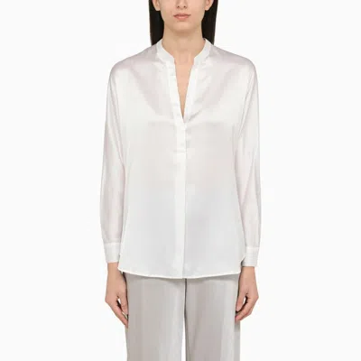 Vince Semi Sheer Blouse In White